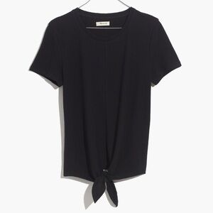Madewell Textured and Thread Tie-Front Tee